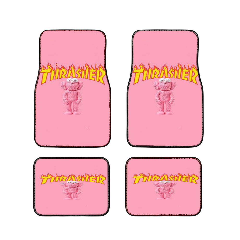 Kaws Pink X Thrasher Car Floor Mats Accessories