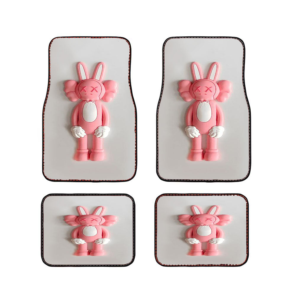 Kaws X Pink Rabbit Car Floor Mats Accessories
