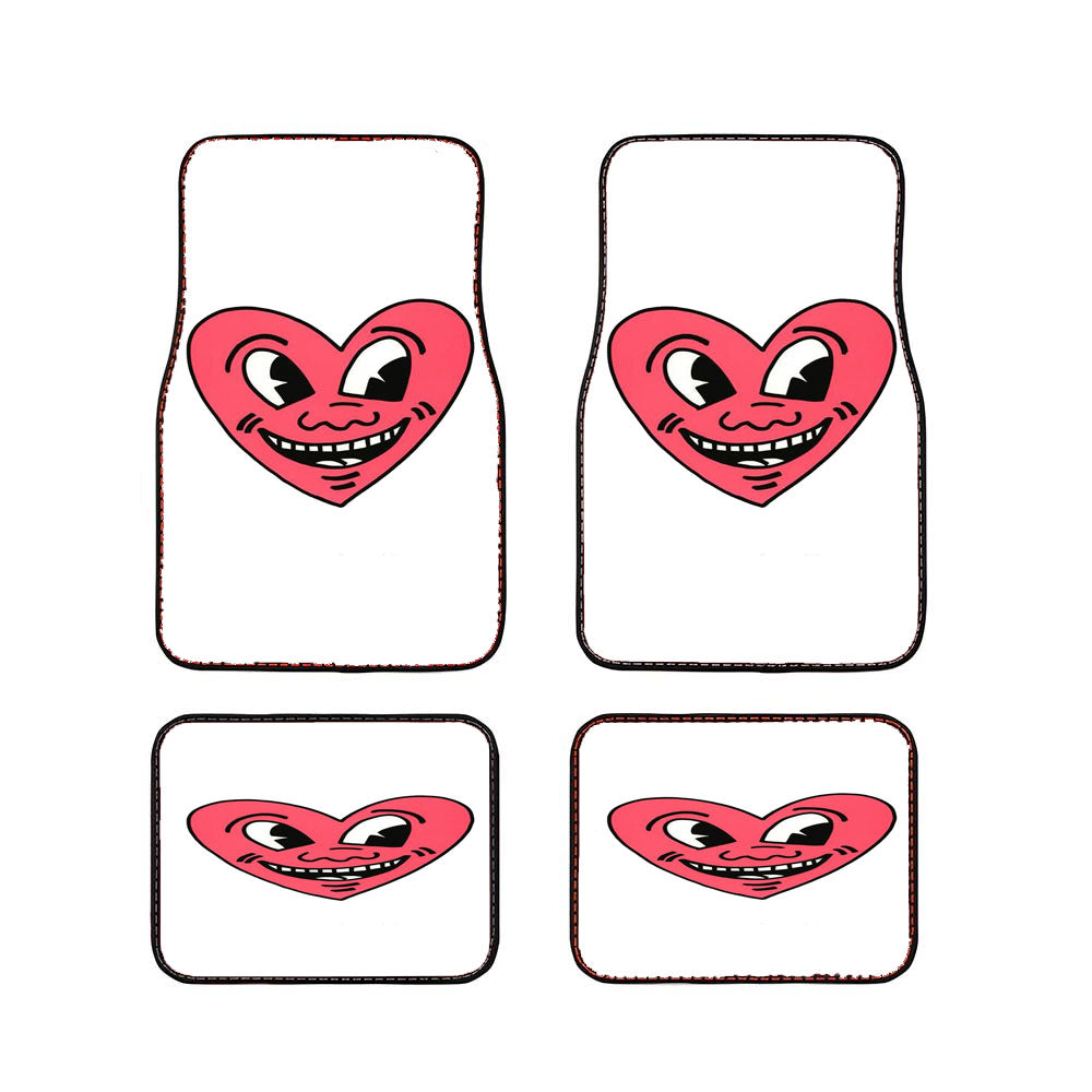 Keith Haring Hearth Face Car Floor Mats Accessories