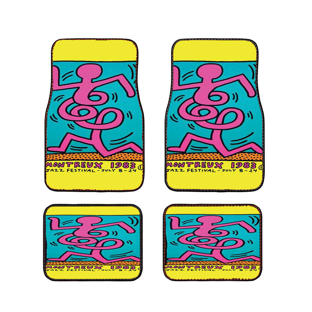 Keith Haring Pink Twist Car Floor Mats Accessories