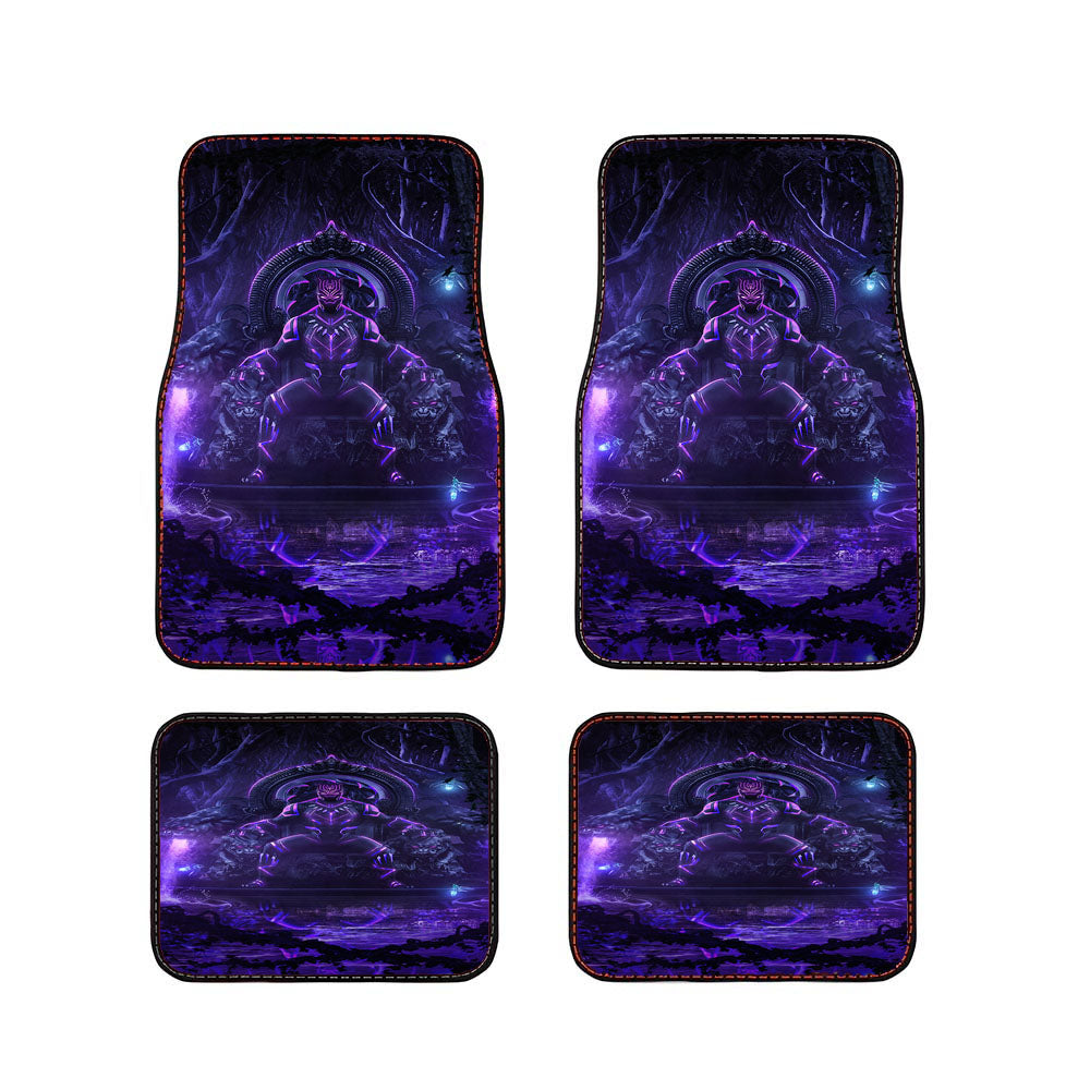 King Black Panther Purple Glow Car Floor Mats Accessories