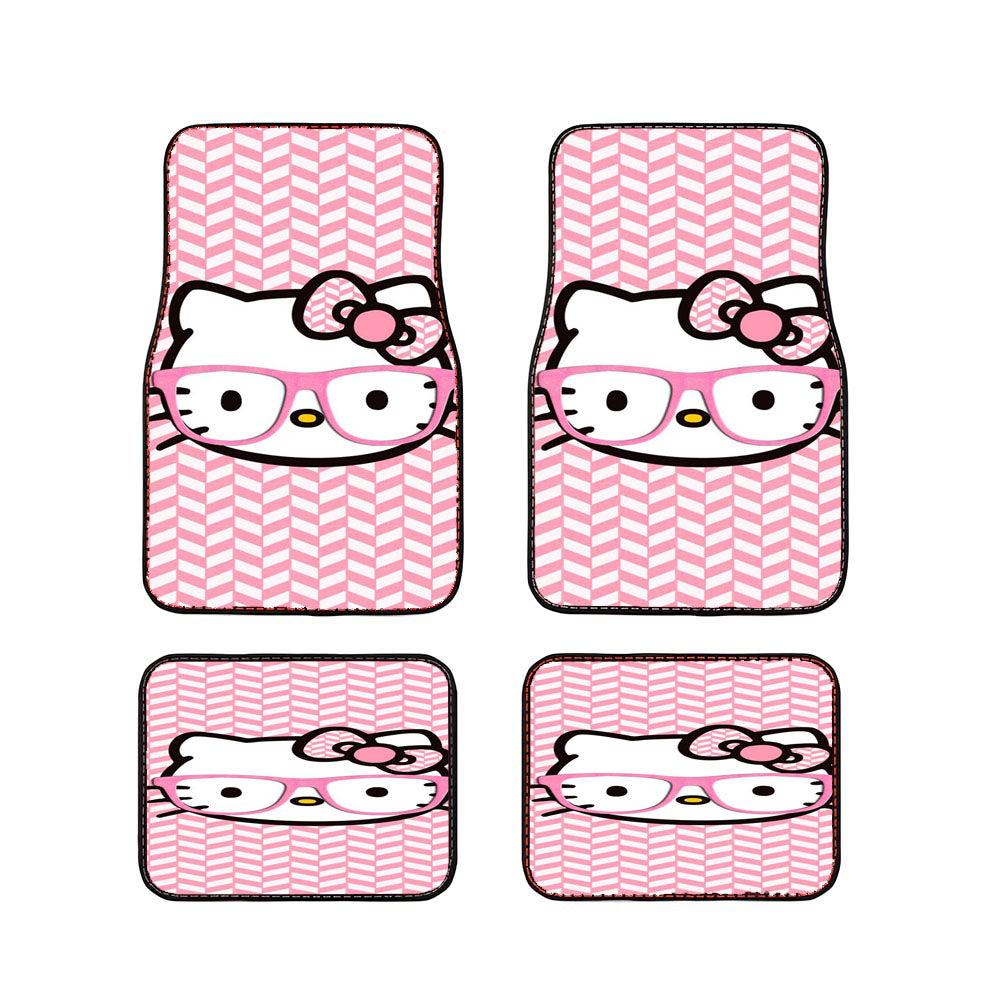 Kitty Cat Face Cute Pattern Car Floor Mats Accessories
