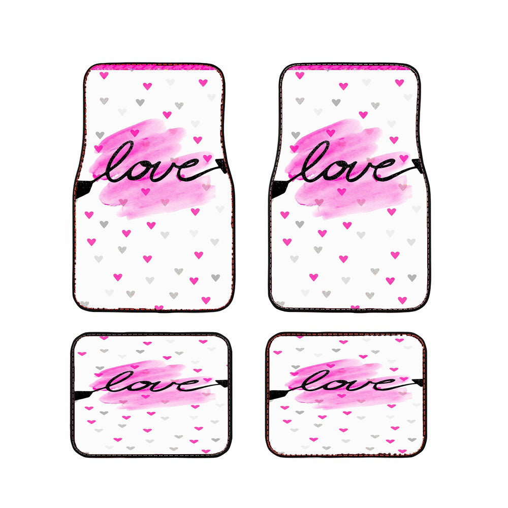 Kitty Pink Valentine Pattern Love Car Floor Mats Accessories