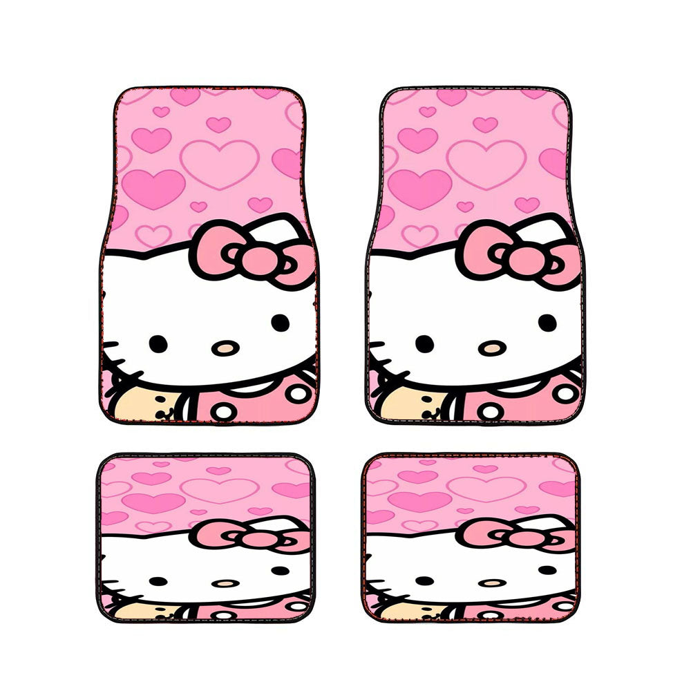 Kitty Puss Hello Kitty Pattern Love Car Floor Mats Accessories