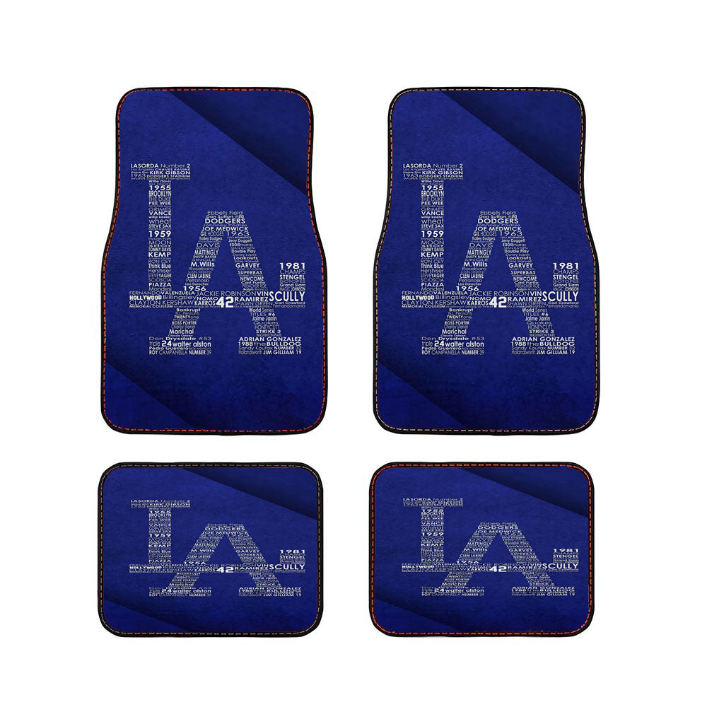 La Dodgers Typography Car Floor Mats Accessories