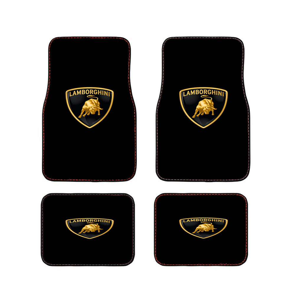Lamborghini Black Gold Logo Wallpaper Car Floor Mats Accessories