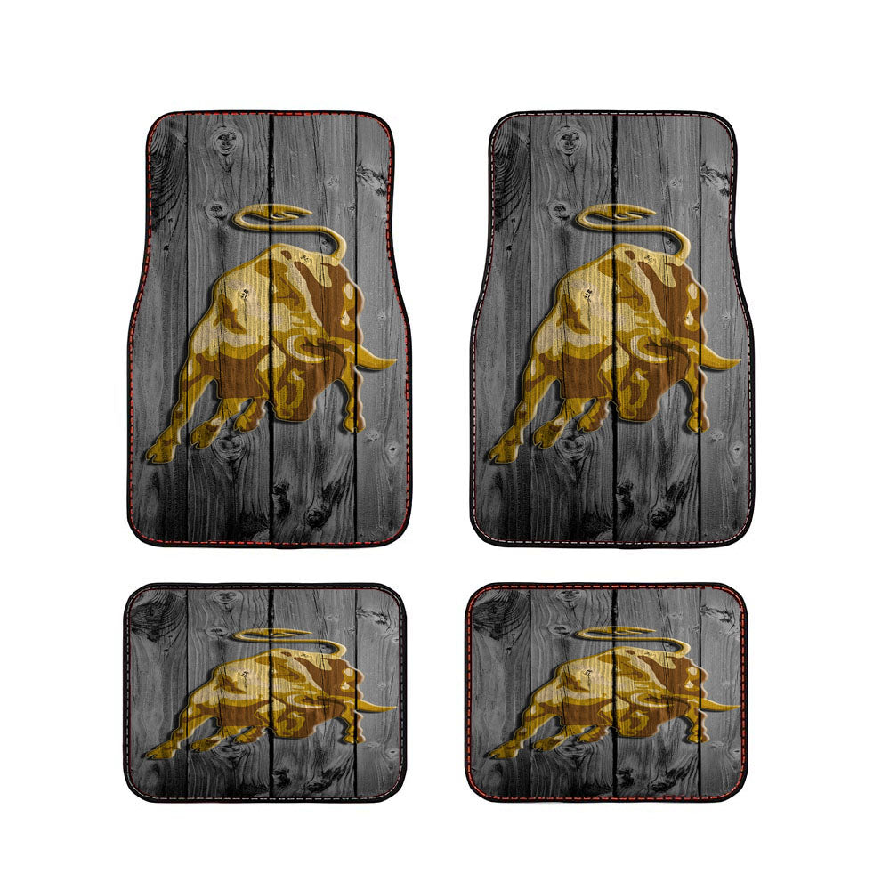 Lamborghini Bull Logo Dark Wood Wallpaper 2 Car Floor Mats Accessories