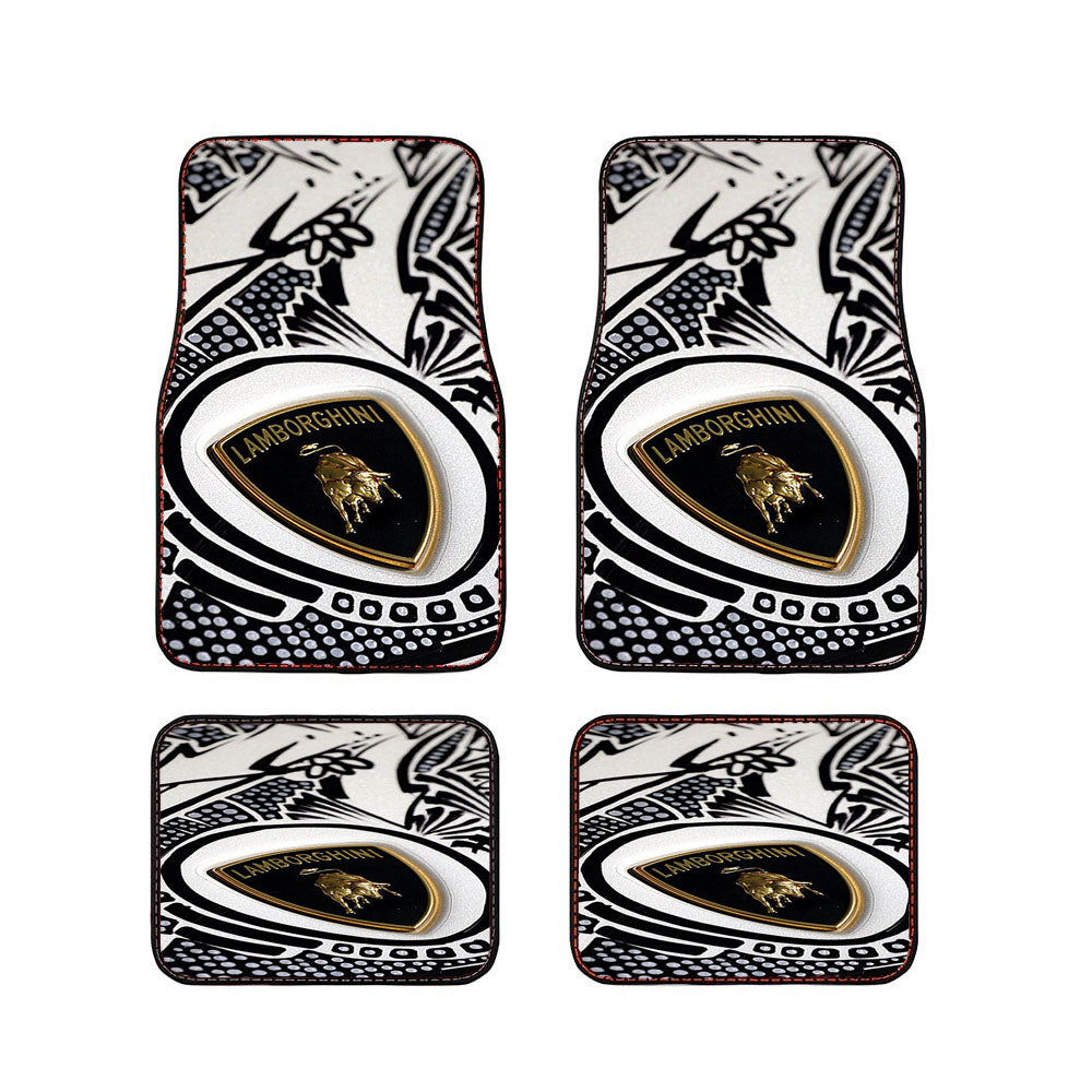 Lamborghini Doodle Art Logo Car Floor Mats Accessories