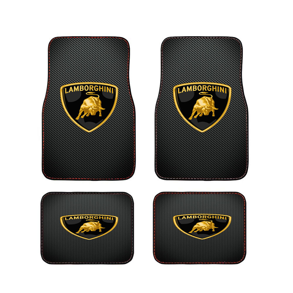 Lamborghini Logo Carbon Fiber Car Floor Mats Accessories