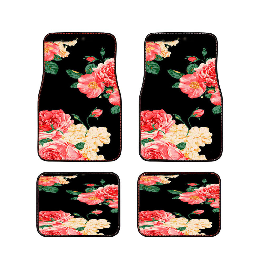 Large Carnations Floral Car Floor Mats Accessories