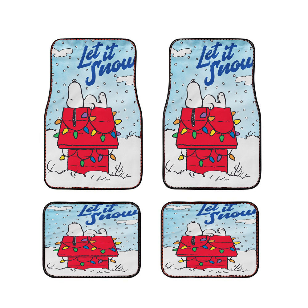 Let It Snow Snoopy Christmas Car Floor Mats Accessories