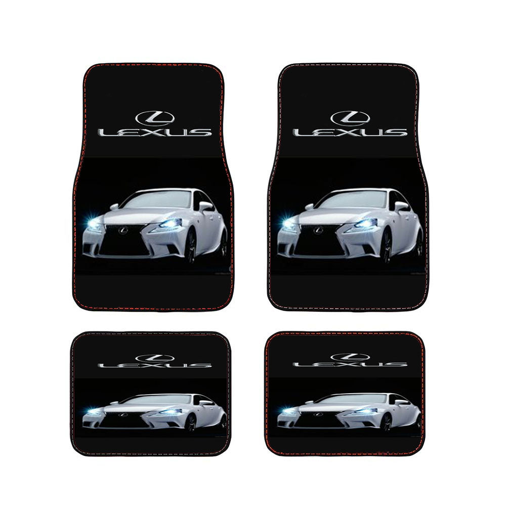 Lexus White Car Gold Logo Car Floor Mats Accessories