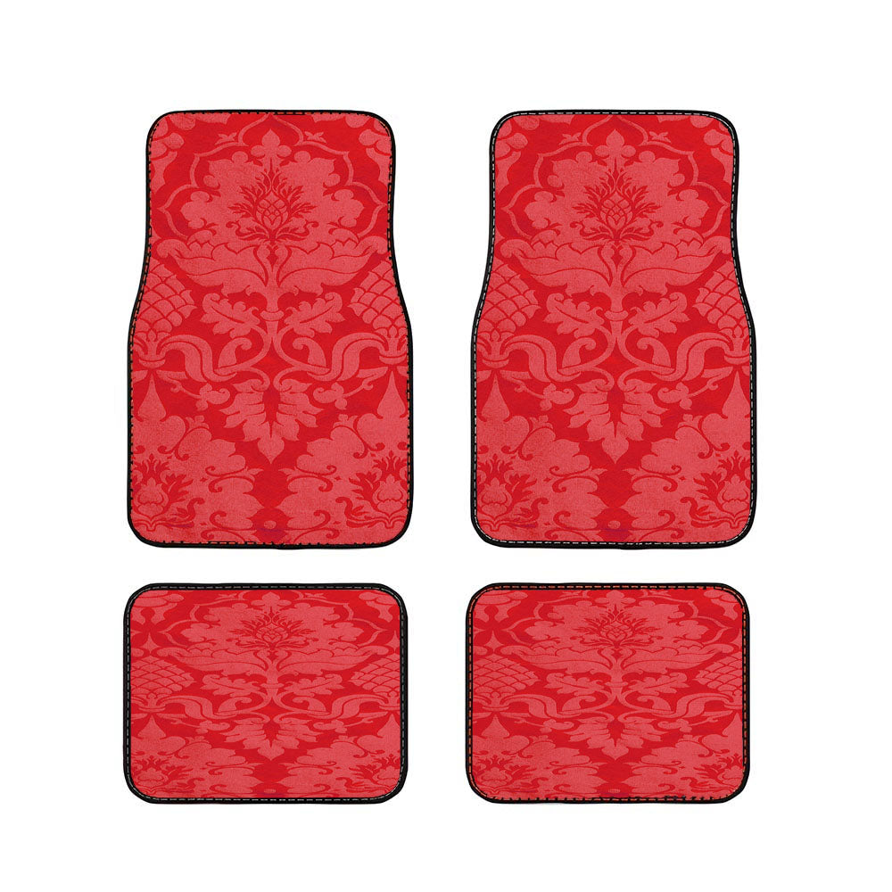 Light Red Damask Pattern Car Floor Mats Accessories
