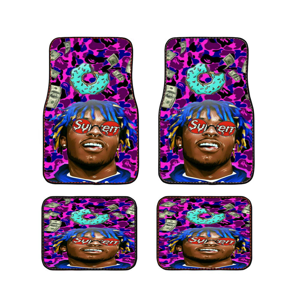 Lil Uzi And Donut Pattern Car Floor Mats Accessories
