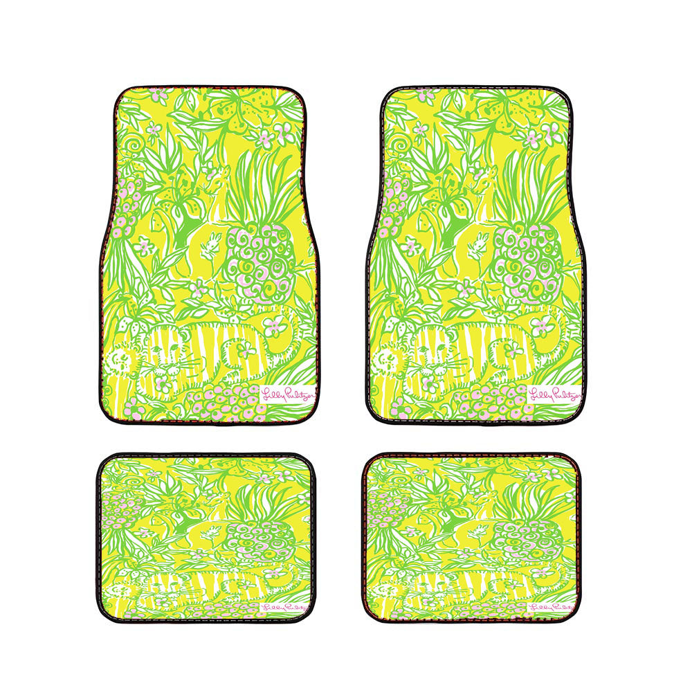 Lilly Pulitzer Crazy Cat House Car Floor Mats Accessories
