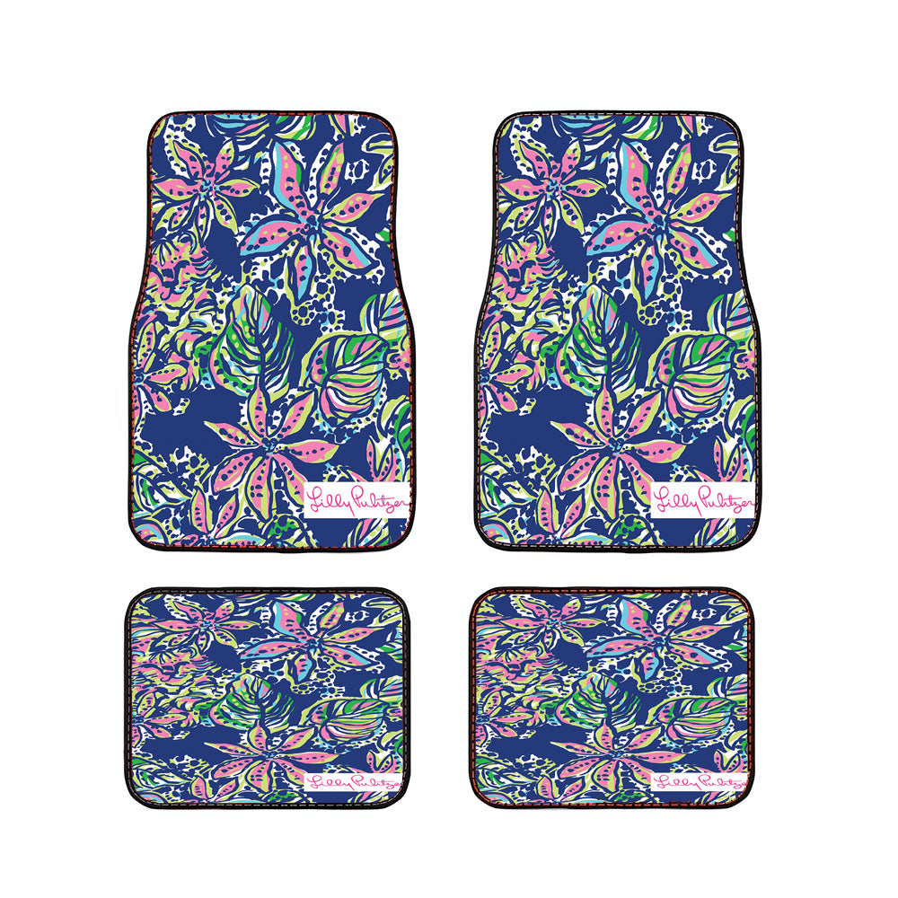 Lilly Pulitzer Not Too Catty Car Floor Mats Accessories