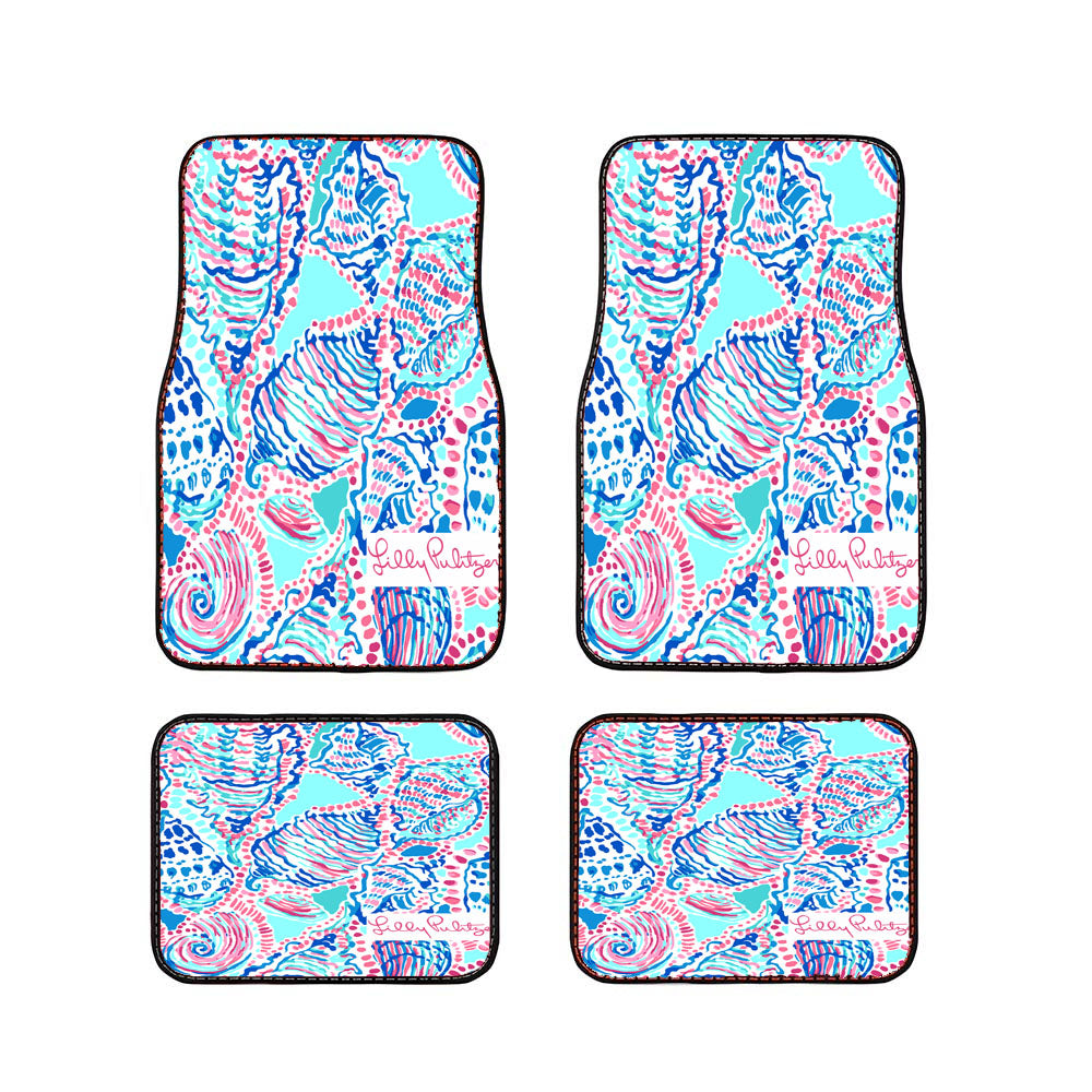 Lilly Pulitzer Shell Me About It Car Floor Mats Accessories