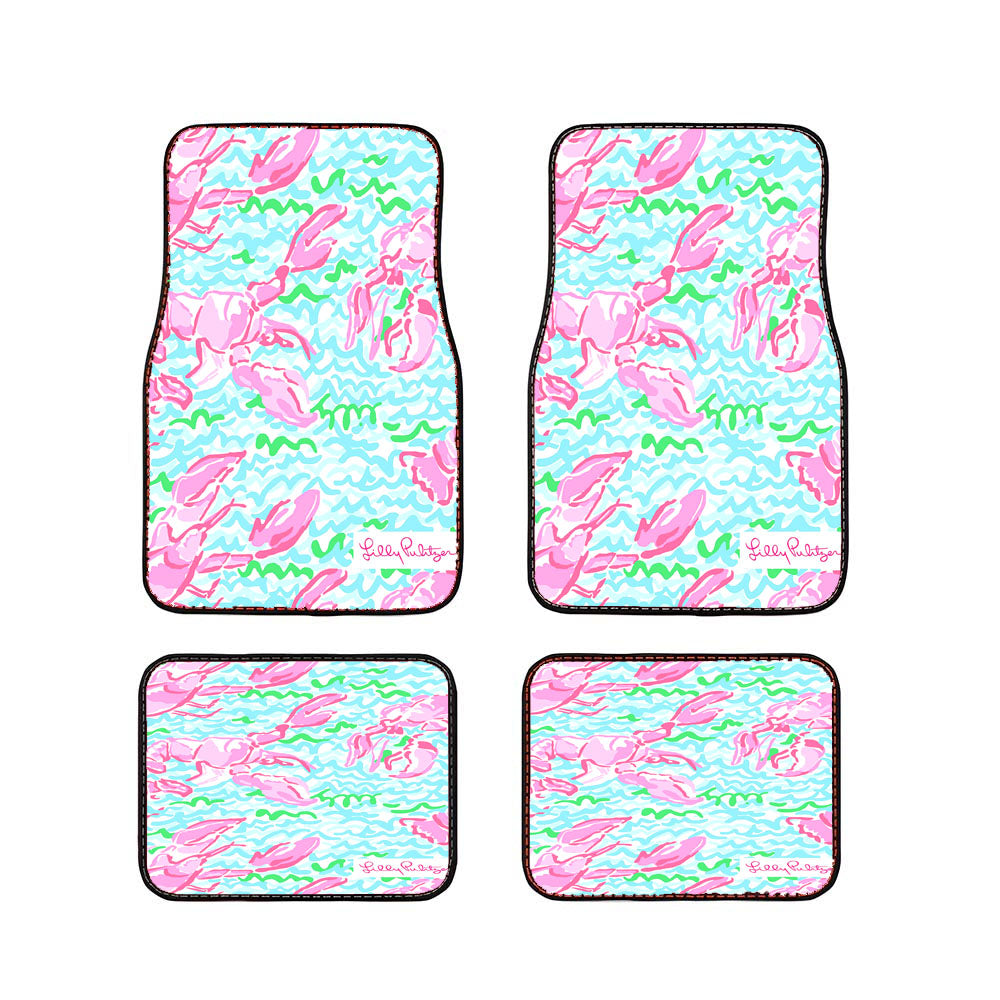 Lilly Pulitzer Summer Lobstah Car Floor Mats Accessories