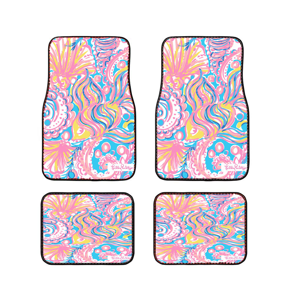 Lilly Pulitzer Summer Shells Car Floor Mats Accessories
