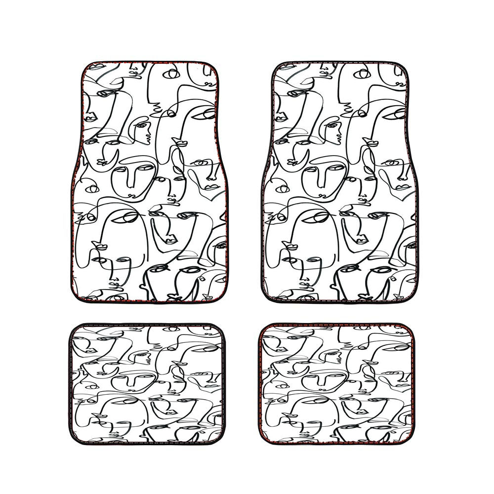 Line Face Pattern Car Floor Mats Accessories