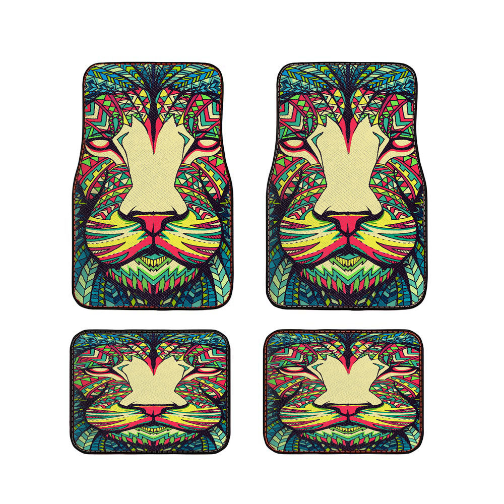 Lion Aztec Pattern Car Floor Mats Accessories