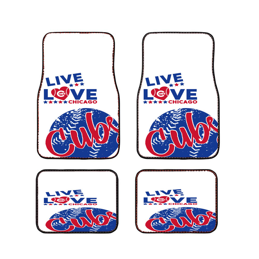 Live Love Chicago Cubs Car Floor Mats Accessories