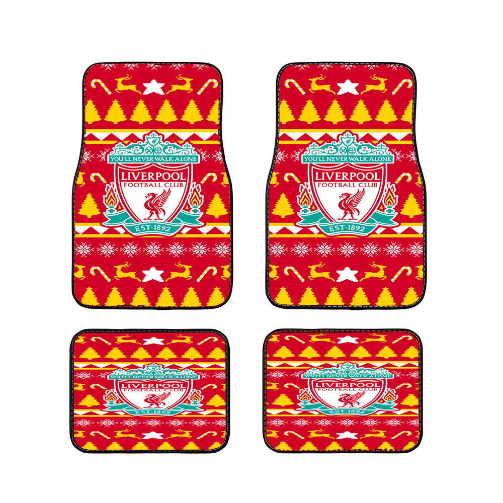 Liverpool Fc Christmas Sweater Car Floor Mats Accessories