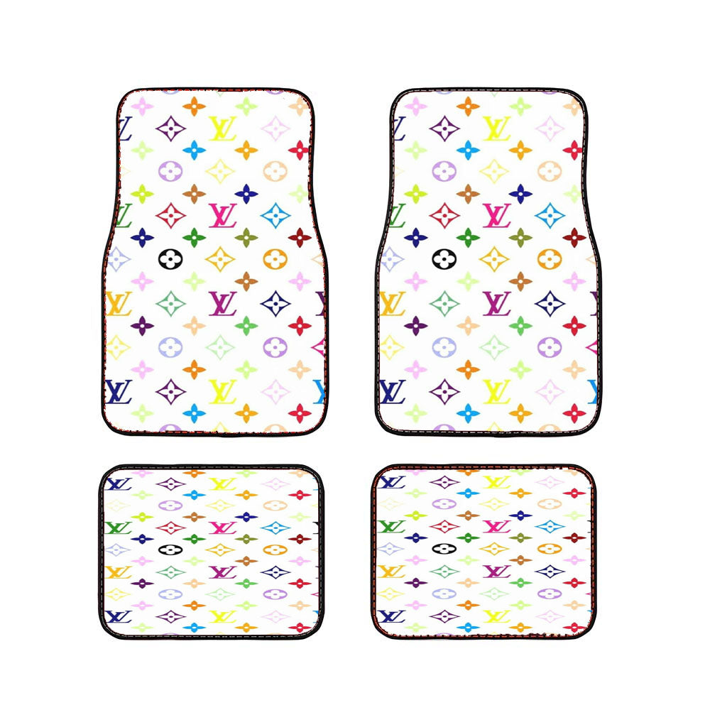 Louis Vuitton Rainbow Pattern Car Floor Mats Accessories