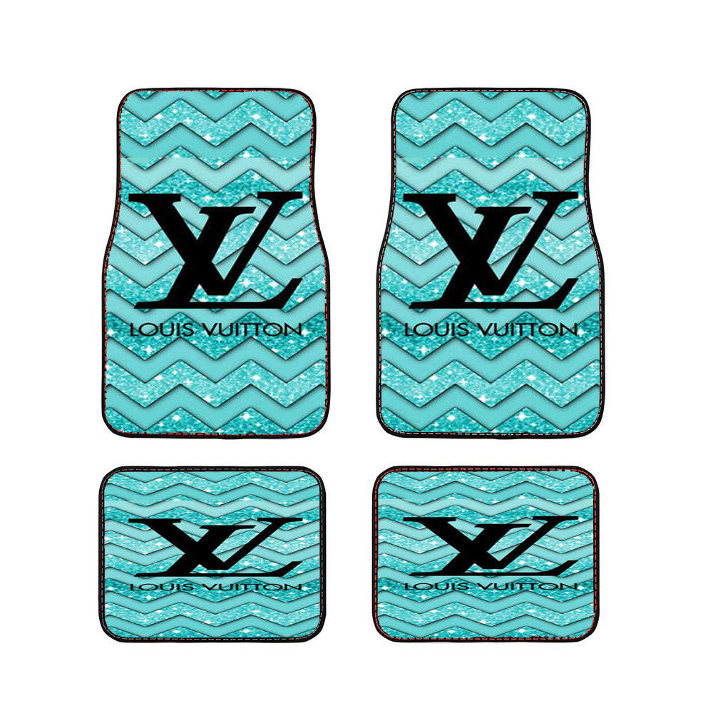 Louis Vuitton Sky Blue Chevron Car Floor Mats Accessories