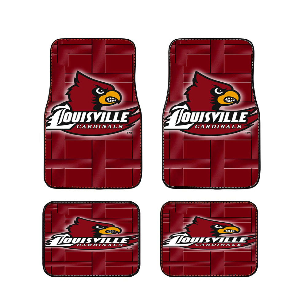 Louisville Cardinal Logo Car Floor Mats Accessories