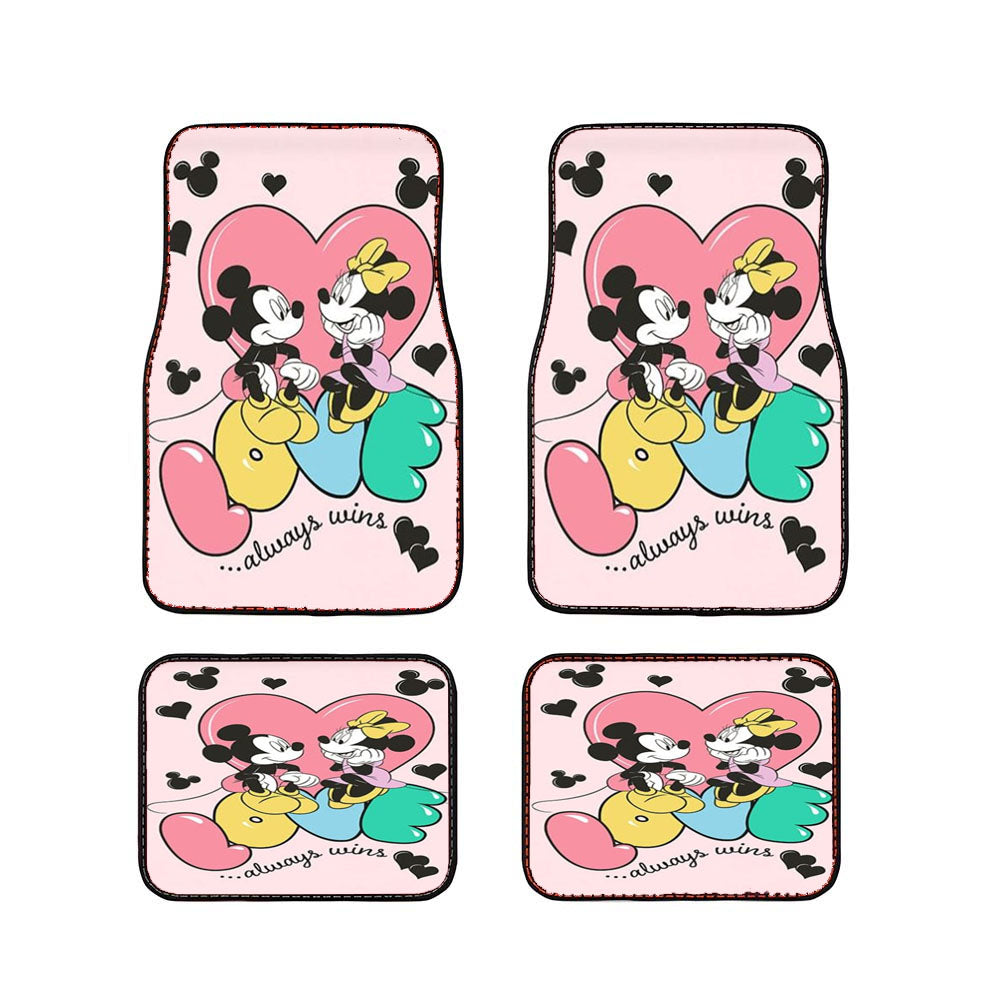 Love Always Wins Mickey & Minnie Car Floor Mats Accessories