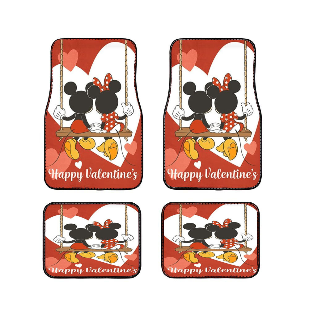 Love Is In Swing Mickey Mouse And Minnie Mouse Car Floor Mats Accessories