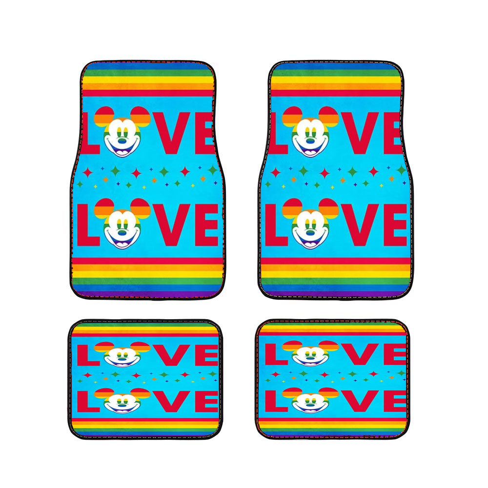 Love Is Love Pride Mickey Car Floor Mats Accessories