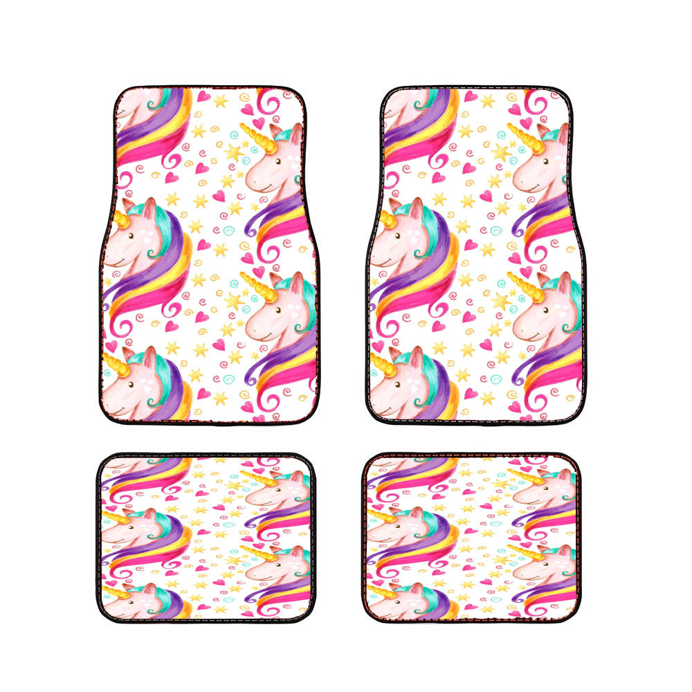 Love Unicorn Pattern Car Floor Mats Accessories
