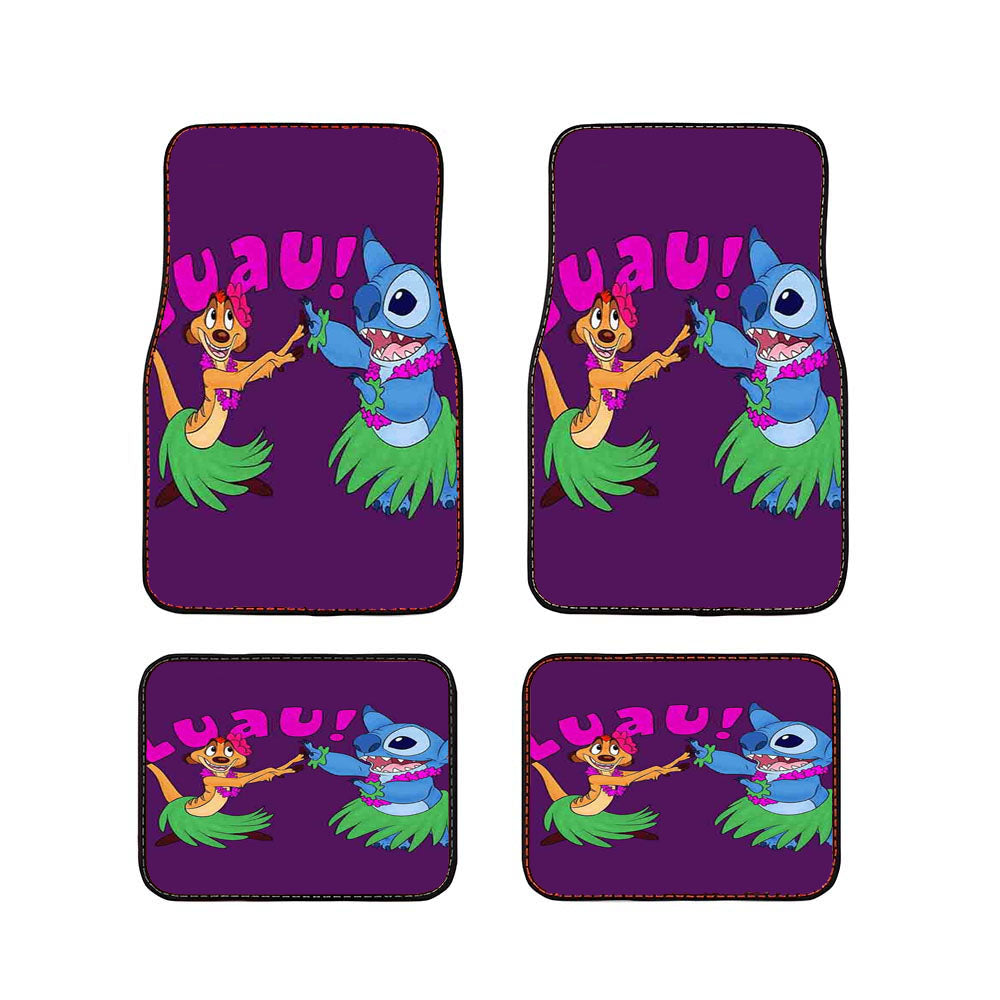 Luau Timon Silhouette And Stitch Disney Car Floor Mats Accessories
