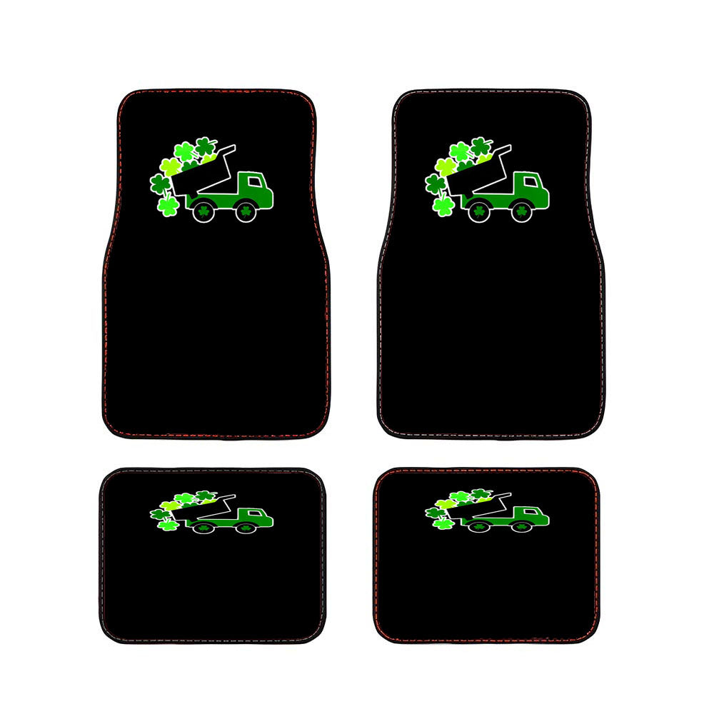 Lucky St Patricks Day Vintage Truck Clover Shamrock Car Floor Mats Accessories