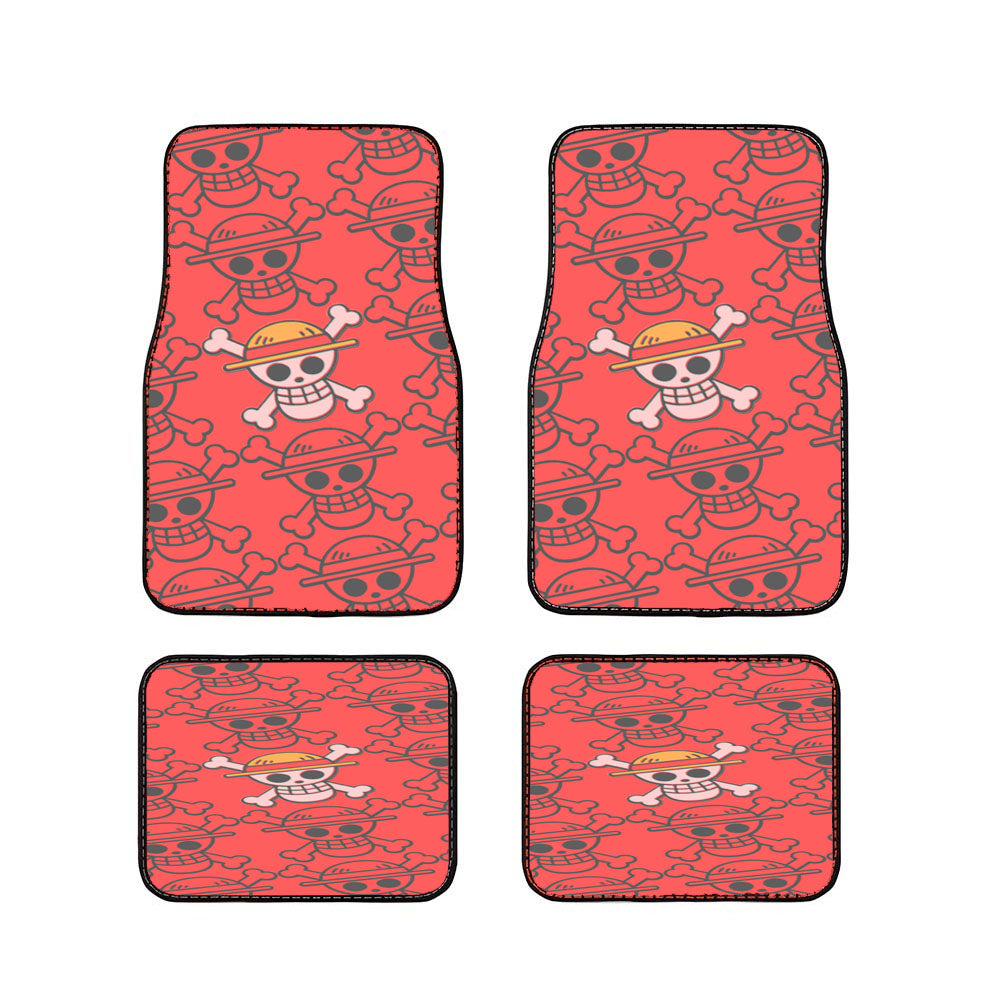 Luffy Onepiece Flag Pattern Car Floor Mats Accessories