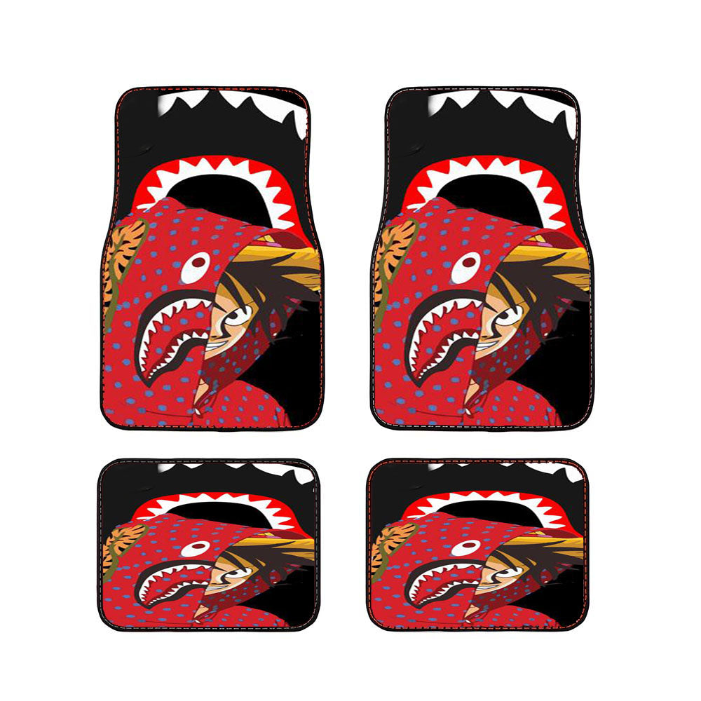 Luffy Wearing A Bape Hoodie Car Floor Mats Accessories