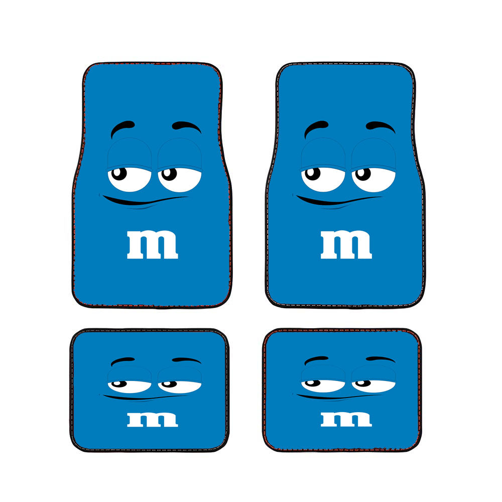 M&M Face Boring Blue Car Floor Mats Accessories