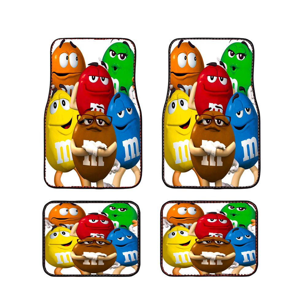 M&M'S Characters With Brown Car Floor Mats Accessories