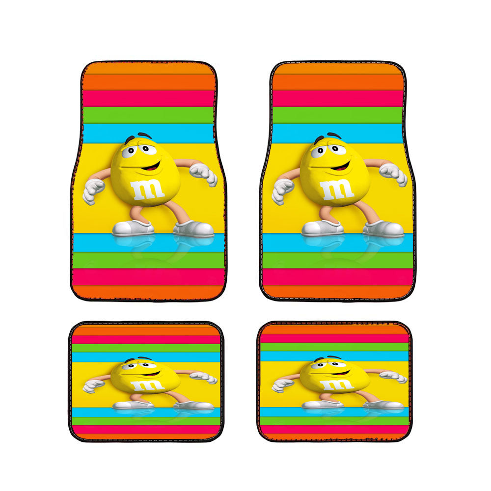 M&M'S Yellow Candy Rainbow Car Floor Mats Accessories