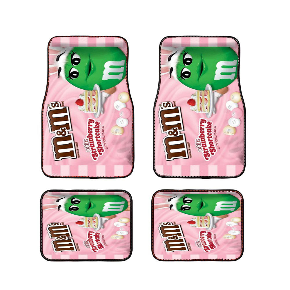 M&M White Strawberry Shortcake Candy Car Floor Mats Accessories