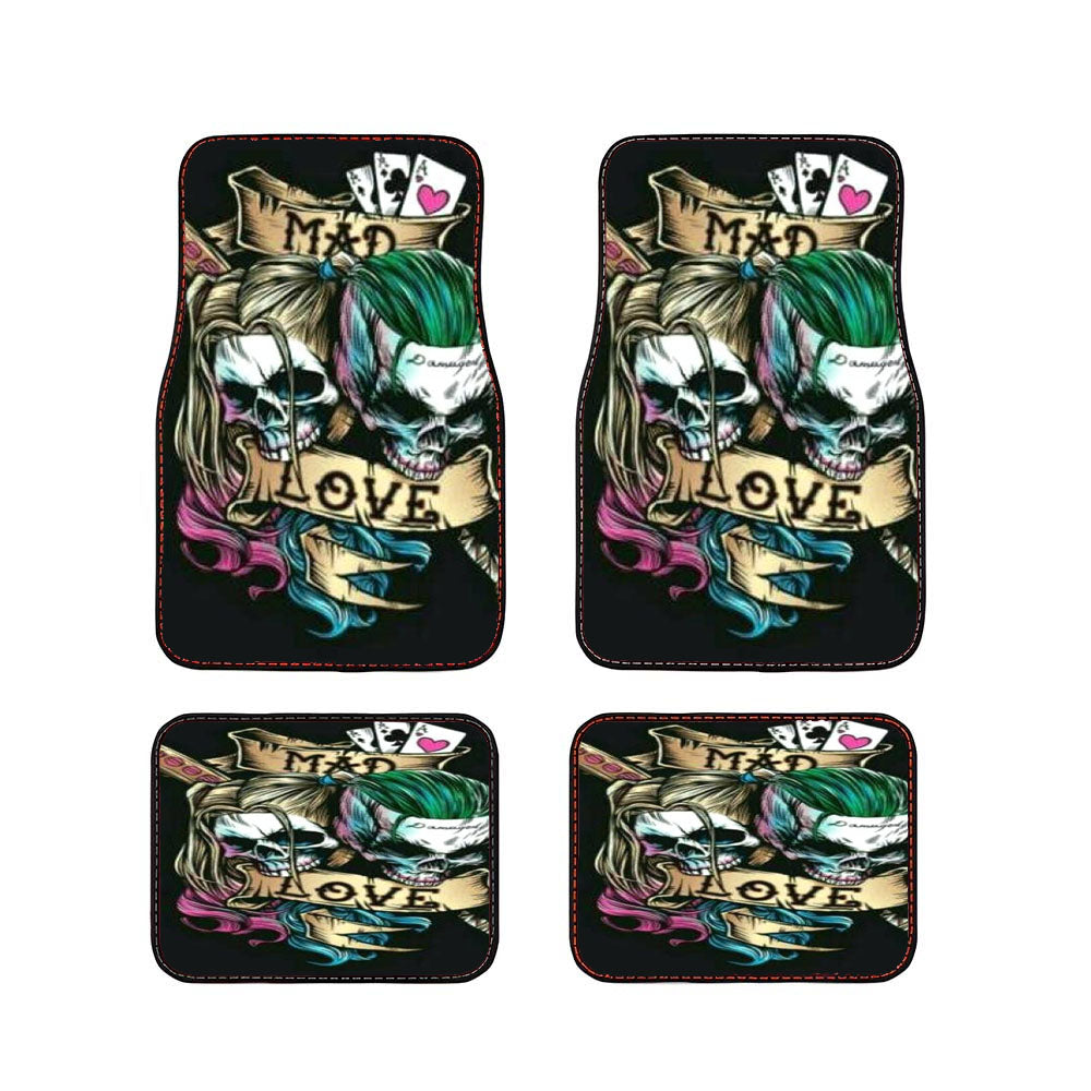 Mad Love Of Harley Quinn And Joker Car Floor Mats Accessories