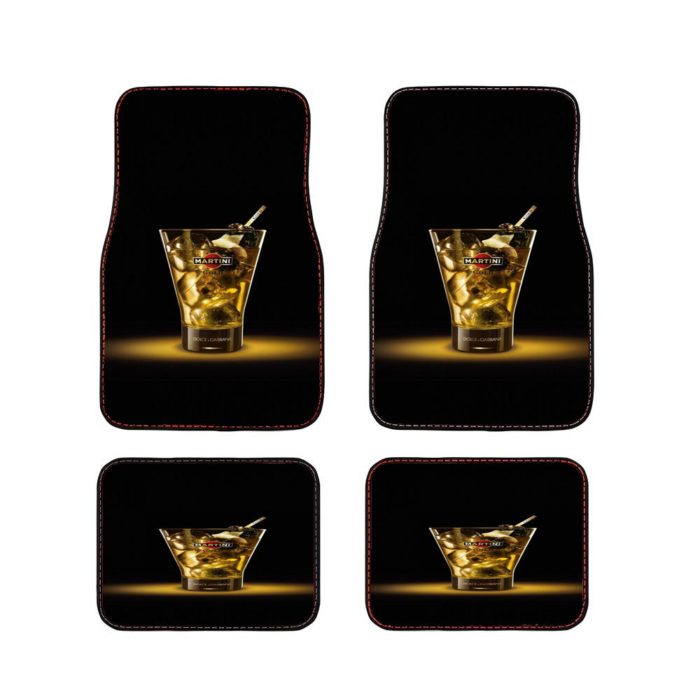 Martini Gold Drink Alcohol Glass Car Floor Mats Accessories
