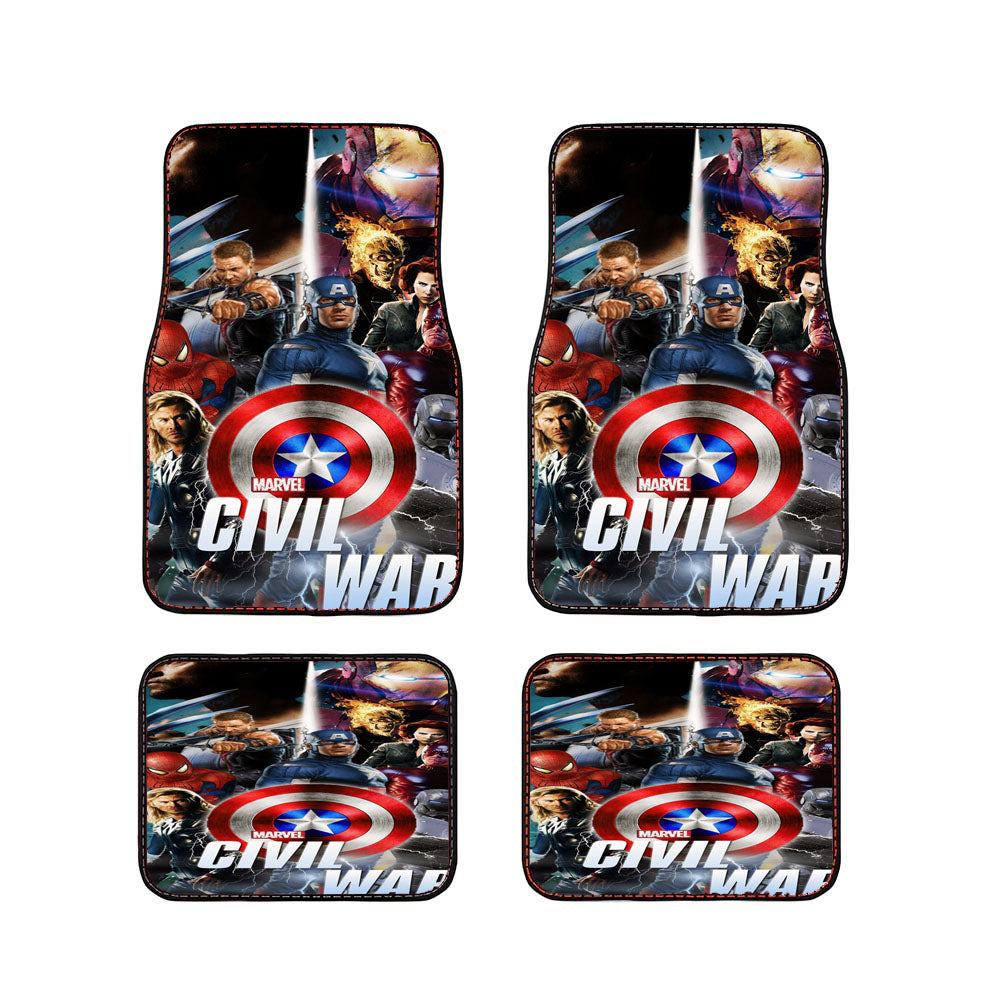 Marvel Civil War Car Floor Mats Accessories