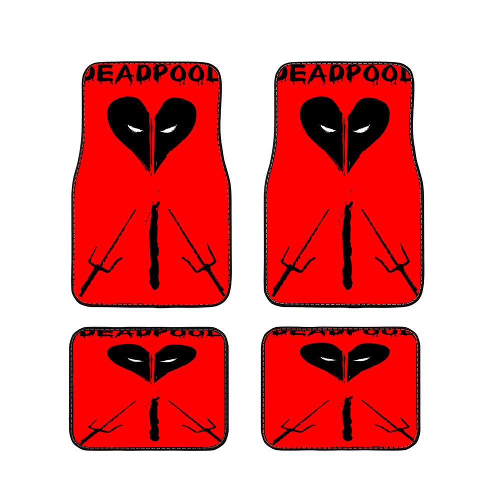 Marvel Deadpool Heart Logo Car Floor Mats Accessories