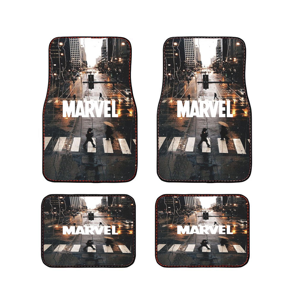 Marvel Logo In The Street Car Floor Mats Accessories
