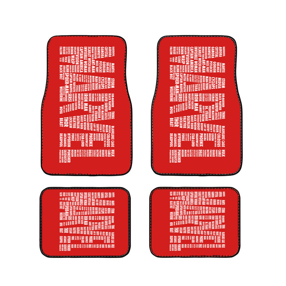 Marvel Names Car Floor Mats Accessories