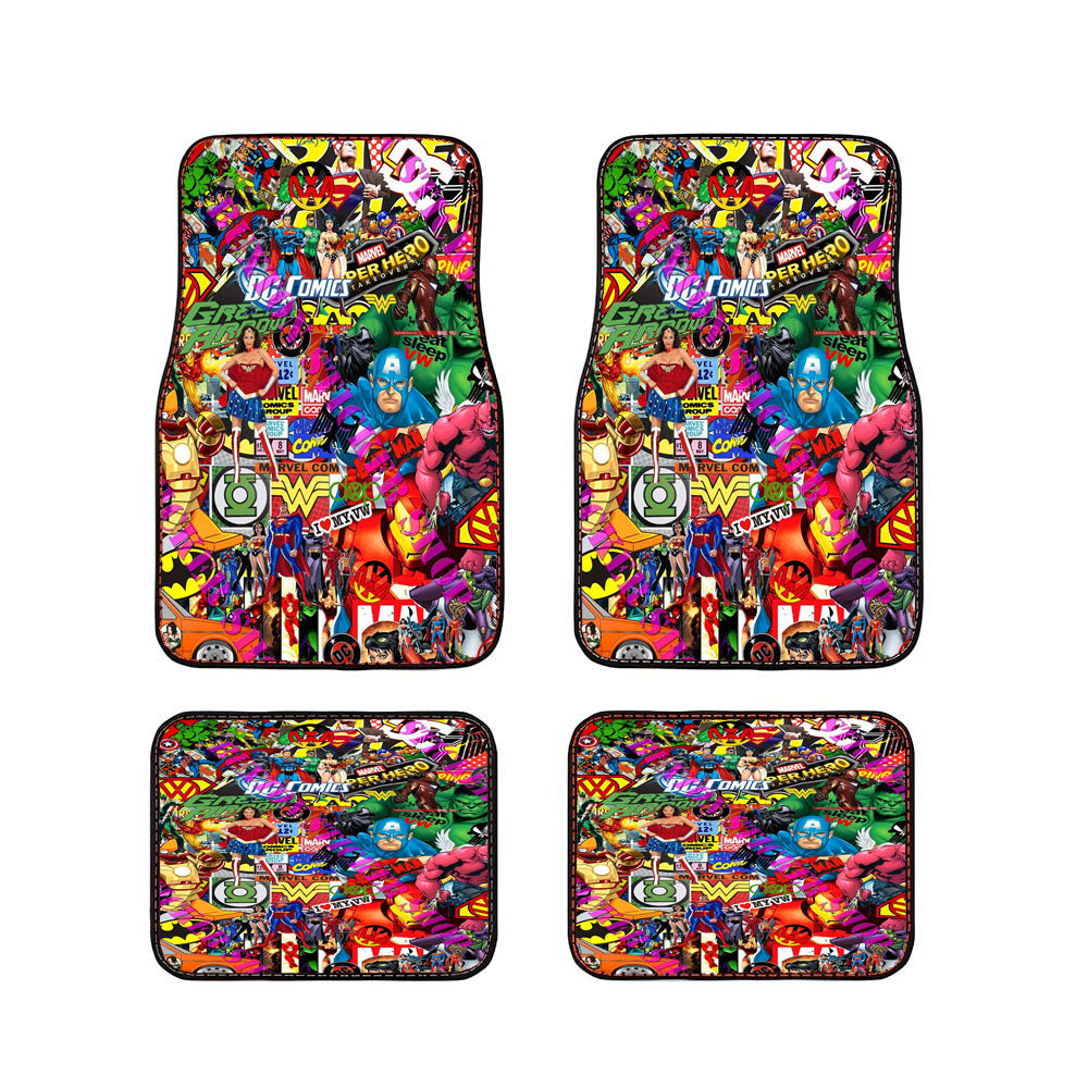 Marvel Sticker Bomb Car Floor Mats Accessories