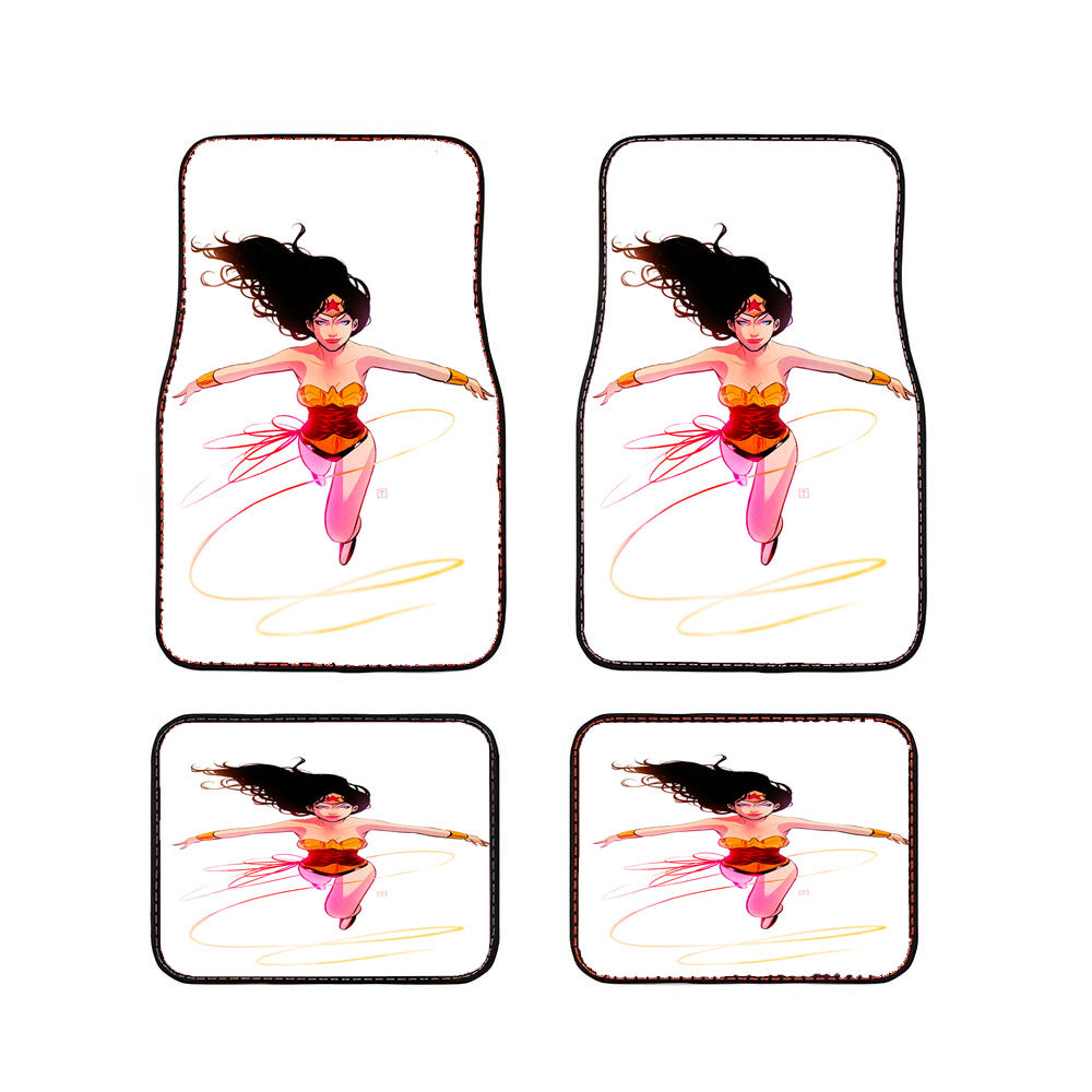 Wonder Woman White Car Floor Mats Accessories